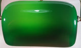 Vintage Style Curved Green Glass on Brass Bankers Desk Lamp 15" Tall