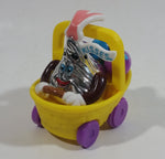 Very Hard To Find 2003 Hershey's Kisses Easter Bunny in Yellow Basket of Eggs Pull Back Friction Motorized Plastic Toy Car Vehicle