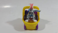 Very Hard To Find 2003 Hershey's Kisses Easter Bunny in Yellow Basket of Eggs Pull Back Friction Motorized Plastic Toy Car Vehicle