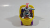 Very Hard To Find 2003 Hershey's Kisses Easter Bunny in Yellow Basket of Eggs Pull Back Friction Motorized Plastic Toy Car Vehicle