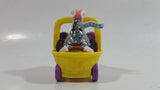 Very Hard To Find 2003 Hershey's Kisses Easter Bunny in Yellow Basket of Eggs Pull Back Friction Motorized Plastic Toy Car Vehicle