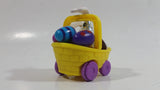 Very Hard To Find 2003 Hershey's Kisses Easter Bunny in Yellow Basket of Eggs Pull Back Friction Motorized Plastic Toy Car Vehicle