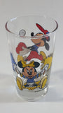 The Walt Disney Company Mickey Mouse Baseball Player and Minnie Mouse Cheerleader 4 1/2" Tall Glass Cup