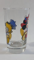 The Walt Disney Company Mickey Mouse Baseball Player and Minnie Mouse Cheerleader 4 1/2" Tall Glass Cup