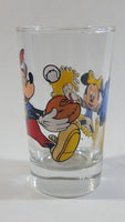 The Walt Disney Company Mickey Mouse Baseball Player and Minnie Mouse Cheerleader 4 1/2" Tall Glass Cup