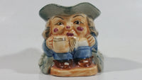 Antique Toby Style 3" Tall Man Holding Tankard Eyes Opened Face Mug Hand Painted