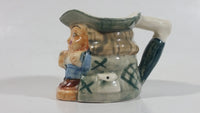 Antique Toby Style 3" Tall Man Holding Tankard Eyes Opened Face Mug Hand Painted