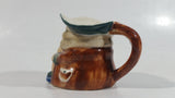 Antique Toby Style 3" Tall Man Holding Tankard Eyes Closed Face Mug Hand Painted