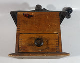 Antique 1880 Charles Parker No. 403 "Parker's National" Dovetail Wood Cast Iron Cast Bronze and Copper Coffee Mill Grinder