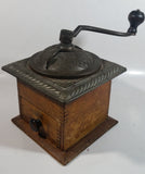 Antique 1880 Charles Parker No. 403 "Parker's National" Dovetail Wood Cast Iron Cast Bronze and Copper Coffee Mill Grinder