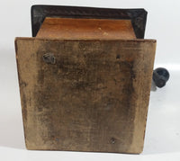 Antique 1880 Charles Parker No. 403 "Parker's National" Dovetail Wood Cast Iron Cast Bronze and Copper Coffee Mill Grinder