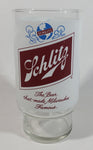 Vintage Schlitz "The Beer that made Milwaukee Famous" White Design 7" Tall Glass Beer Cup