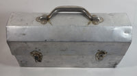 Vintage L. May Mfg Co. 14" Wide Polished Riveted Aluminum Metal Miner's Lunch Box