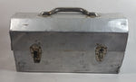 Vintage L. May Mfg Co. 14" Wide Polished Riveted Aluminum Metal Miner's Lunch Box