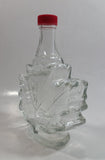 Raised Glass Maple Leaf Shaped Maple Syrup Bottle with Red Lid