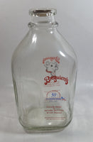 1991 Broguiere's Chocolate Milk 1/2 Gallon Glass Bottle w/ Chocolate Milk Paper Cap