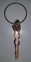 Exquisite 1940s Miriam Haskell Rhinestone Hair-pin Brooch - Signed