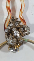 Exquisite 1940s Miriam Haskell Rhinestone Hair-pin Brooch - Signed