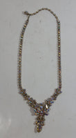 Vintage Fabulous 1960s Signed Sherman Aurora Borealis Rhinestone Necklace