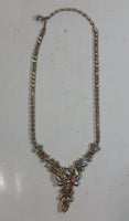 Vintage Fabulous 1960s Signed Sherman Aurora Borealis Rhinestone Necklace