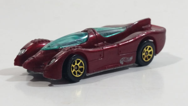 1995 Hot Wheels Power Pistons Dark Red Die Cast Toy Race Car Vehicle 7SP