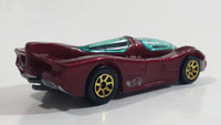 1995 Hot Wheels Power Pistons Dark Red Die Cast Toy Race Car Vehicle 7SP