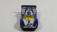 2000 Hot Wheels World Racers 2 Porsche 911 GTI - 98 #27 Metallic Blue and White Die Cast Toy Car Vehicle