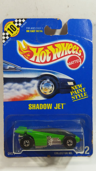 1992 Hot Wheels Collector No. 182 Shadow Jet Green Die Cast Toy Car Vehicle - New in Package Sealed