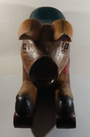 Vintage Super Rare Hand-carved Wooden Rocking Pig Made In Thailand