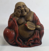 Vintage Antique Reproduction of Kutani Hotei God of Contentment Sitting Ceramic Statue Made in Japan
