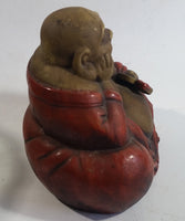 Vintage Antique Reproduction of Kutani Hotei God of Contentment Sitting Ceramic Statue Made in Japan
