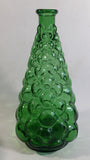 Vintage Mid Century Empoli Italy Hobnail Bubble Green Art Glass Liquor Bottle Decanter