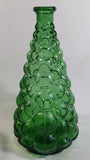 Vintage Mid Century Empoli Italy Hobnail Bubble Green Art Glass Liquor Bottle Decanter