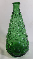 Vintage Mid Century Empoli Italy Hobnail Bubble Green Art Glass Liquor Bottle Decanter