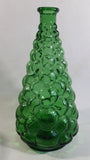 Vintage Mid Century Empoli Italy Hobnail Bubble Green Art Glass Liquor Bottle Decanter