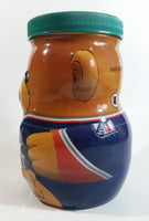 Rare Hard to Find 2002 Kraft Peanut Butter NHL New York Rangers Ice Hockey Team Bear Shaped Glass Jar Coin Bank