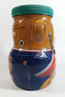 Rare Hard to Find 2002 Kraft Peanut Butter NHL New York Rangers Ice Hockey Team Bear Shaped Glass Jar Coin Bank