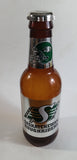 CFL Saskatchewan Roughriders Football Team Plastic 14" Tall Brown Beer Bottle Shaped Coin Bank