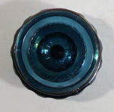Vintage Indiana Blue Purple Iridescent Rainbow 5 1/4" Tall Carnival Glass Pedestal Style Thumbprint Compote Candy Dish