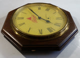 Vintage Bass Beer Glass Covered Wooden Case 13" Diameter Bar Pub Wall Clock Made in England