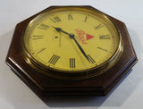 Vintage Bass Beer Glass Covered Wooden Case 13" Diameter Bar Pub Wall Clock Made in England