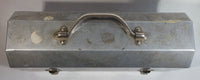 Vintage L. May Mfg Co. 14 1/2" Wide Polished Riveted Aluminum Metal Miner's Lunch Box