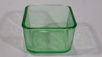 Antique Green Uranium Glass Square Candy Dish