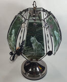 Wolf Wildlife Themed 16" Tall Metal with Crystal Style Ball Table Lamp