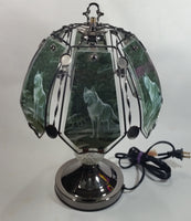 Wolf Wildlife Themed 16" Tall Metal with Crystal Style Ball Table Lamp