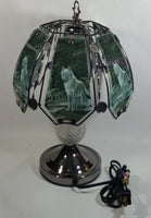 Wolf Wildlife Themed 16" Tall Metal with Crystal Style Ball Table Lamp