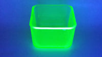 Antique Green Uranium Glass Square Candy Dish