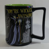 Disney Parks Villain Characters You're Wicked Awesome 3D Raised Relief Black and Green Ceramic Coffee Mug Cup