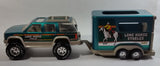 Hard to Find 1996 Nylint Chevrolet Tahoe Lone Horse Stables Truck and Trailer Emerald Green 1/18 Scale Pressed Steel and Plastic Toy Car Vehicle Set