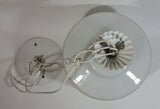 Vintage Artcraft of Montreal White Porcelain Gold Trimmed Dog Themed 8" Tall Swag Lamp Hanging Light Shade Fixture